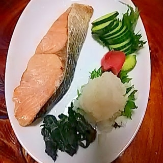 さっぱり☆茹で鮭の酢漬け&夏野菜プレート